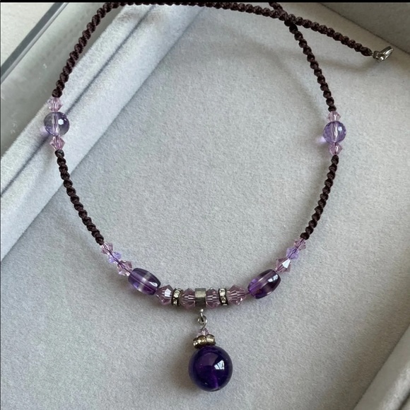 🌟🌟🎊Vintage crystal amethyst stone necklace - Picture 2 of 6